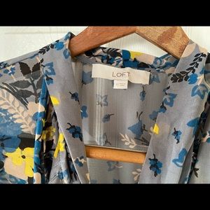 LOFT floral short-sleeve blouse
